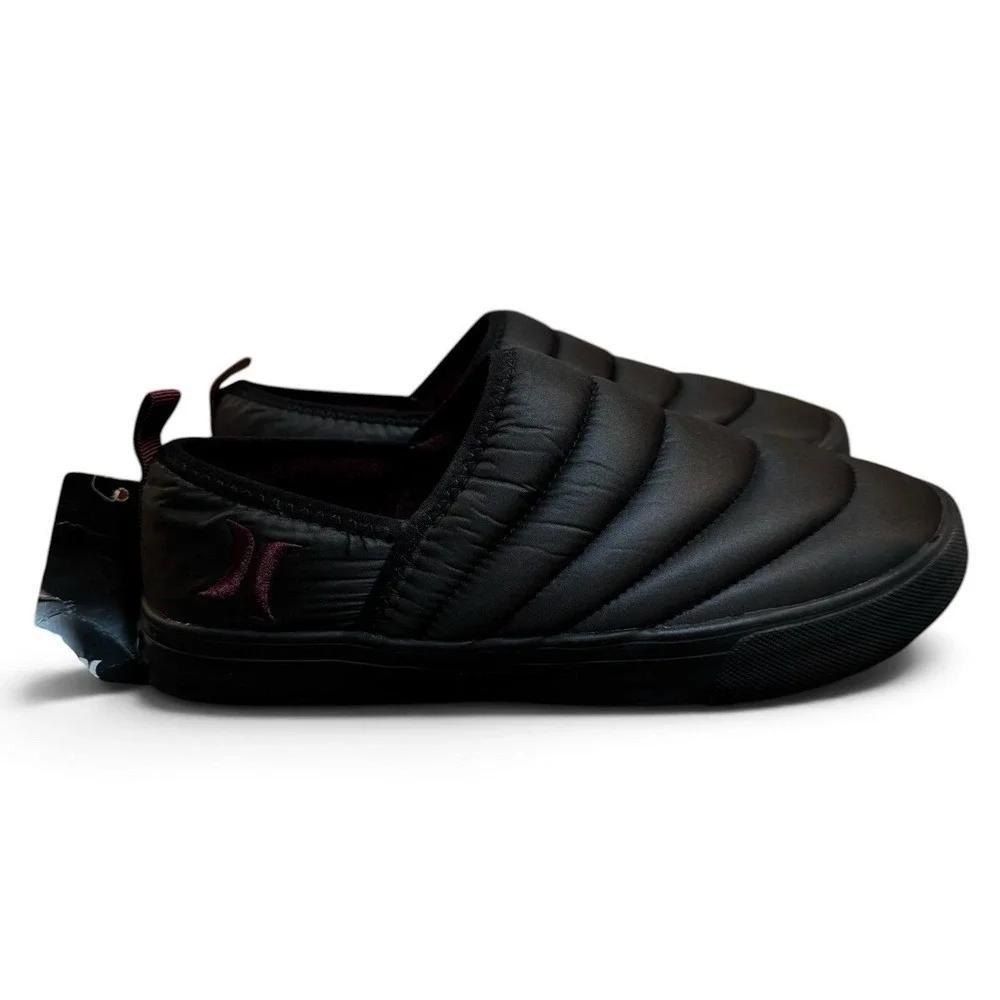 NWT Hurley Puff Chukka Slip On Shoes Men's 8.5 Black Burgundy Puffer Casual